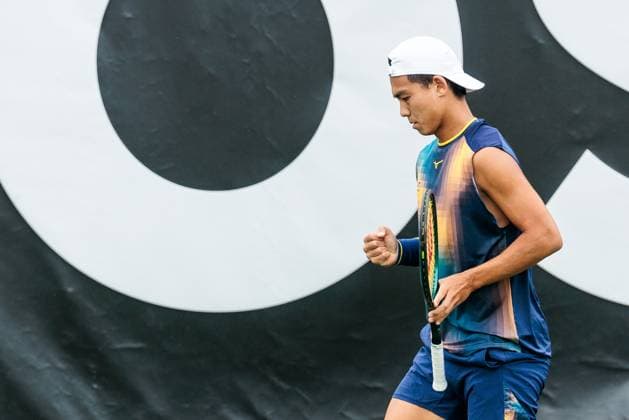 BOSS OPEN ATP250; 07.06.2025 Li Tu (AUS) jubelt im Match gegen Eliot Spizzirri (USA) BOSS OPEN ATP250; Stuttgart, Tennisclub Weissenhof am 07.06.2025 Copyright: xBEAUTIFULxSPORTS Wunderlx