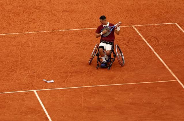 Tokito Oda of Japan celebrates on match point French Open Tennis, Day Fourteen, Tennis, Roland Garros, Paris, France - 07 Jun 2025 EDITORIAL USE ONLY No use with unauthorised audio, video, data, fixture lists, club league logos or live services. Online in-match use limited to 120 images, no video emulation. No use in betting, games or single club league player publications. Copyright: xEllaxLing Shutterstockx 15346222o