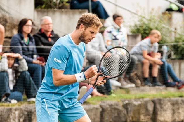 BOSS OPEN ATP250; 07.06.2025 Yannick Hanfmann (GER) jubelt im Match gegen Max Wiskandt (GER) BOSS OPEN ATP250; Stuttgart, Tennisclub Weissenhof am 07.06.2025 Copyright: xBEAUTIFULxSPORTS Wunderlx