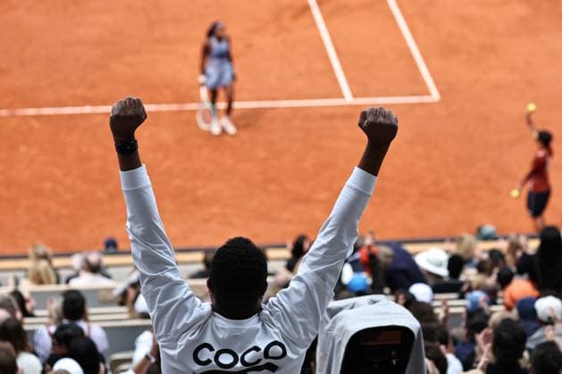 Fan of Coco Gauff, USA, during womens final of 2025 French Open at Roland Garros, Paris, 07 06 2025; -