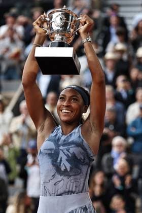 Coco Gauff, USA, after womens final of 2025 French Open at Roland Garros, Paris, 07 06 2025; -