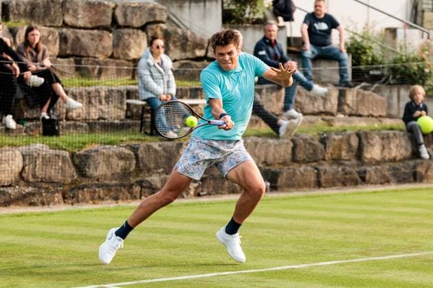 BOSS OPEN ATP250; 07.06.2025 Patrick Zahraj (GER) im Match gegen Marton Fucsovics (HUN) BOSS OPEN ATP250; Stuttgart, Tennisclub Weissenhof am 07.06.2025 Copyright: xBEAUTIFULxSPORTS Wunderlx