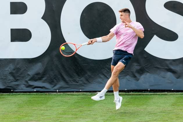 BOSS OPEN ATP250; 07.06.2025 Duje Ajdukovic (CRO) im Match gegen Tristan Boyer (USA) BOSS OPEN ATP250; Stuttgart, Tennisclub Weissenhof am 07.06.2025 Copyright: xBEAUTIFULxSPORTS Wunderlx