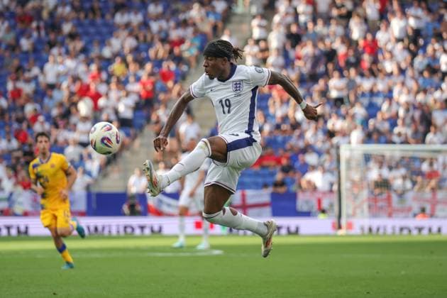 Spain - FIFA World Cup, WM, Weltmeisterschaft, Fussball 2026 European Qualifier - Andorra vs England - 07 06 2025 SPAIN, BARCELONA, JUNE 07. Noni Madueke of England during the FIFA World Cup 2026 European Qualifier Group K football match between Andorra and England at RCDE Stadium on June 07, 2025 in Barcelona, Spain. Photo by Manuel Blondeau AOP.Press Barcelona RCDE Stadium Catalunya Spain Copyright: x ManuelxBlondeau AOP.Pressx 20250607 010