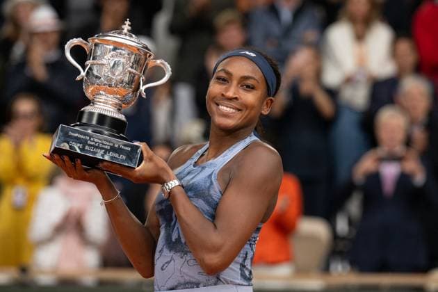 Roland Garros 2025 Final Women s LZ Coco Gauff with the trophy during the Roland Garros 2025 tournament on June 7, 2025 in Paris, France. Photo by Laurent Zabulon ABACAPRESS.COM Paris  Copyright: xZabulonxLaurent ABACAx
