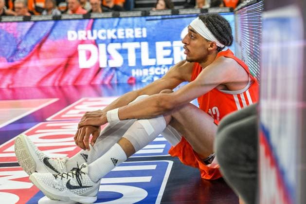 GER, BBL, Playoffs, ratiopharm Ulm vs FIT One Würzburg Baskets 07.06.2025, ratiopharm arena, Neu-Ulm, GER, BBL, Playoffs, ratiopharm Ulm vs FIT One Würzburg Baskets, im Bild Noa Essengue (Ulm, 12) nach einem Foul