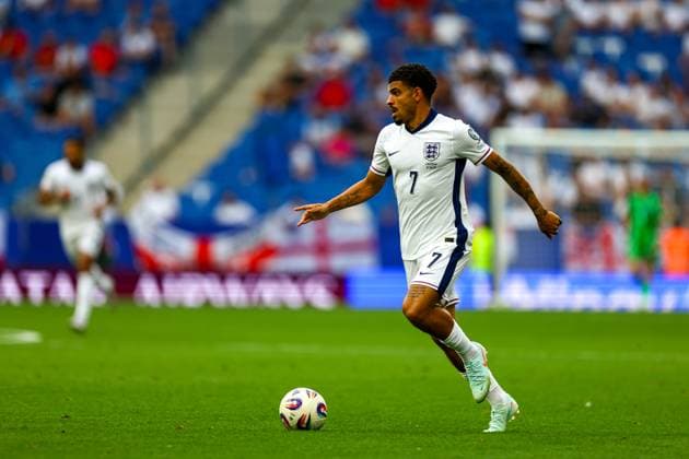 Andorra v England 2026 FIFA World Cup, WM, Weltmeisterschaft, Fussball Qualifier 07 06 2025. Group K Morgan Gibbs-White(7) of England during the 2026 FIFA World Cup Qualifier match between Andorra and England at RCDE Stadium, Barcelona, Spain on 7 June 2025. Editorial use only , Copyright: xNigelxKeenex PSI-22232-0033