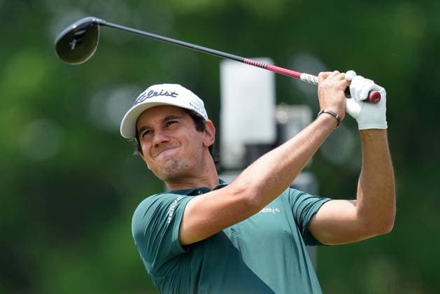 June 7, 2025, Caledon, On, CANADA: Matteo Manassero tees off at the fifth hole during third round of the RBC Canadian Open golf tournament in Caledon, Ont., Saturday, June 7, 2025. Canada News - June 7, 2025  - ZUMAc35_ 20250607_zaf_c35_021 Copyright: xNathanxDenettex