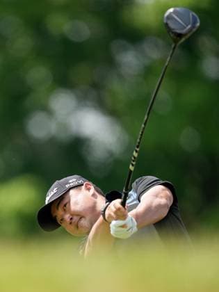 June 7, 2025, Caledon, On, CANADA: Richard Lee tees off at the fifth hole during third round of the RBC Canadian Open golf tournament in Caledon, Ont., Saturday, June 7, 2025. Canada News - June 7, 2025  - ZUMAc35_ 20250607_zaf_c35_041 Copyright: xNathanxDenettex