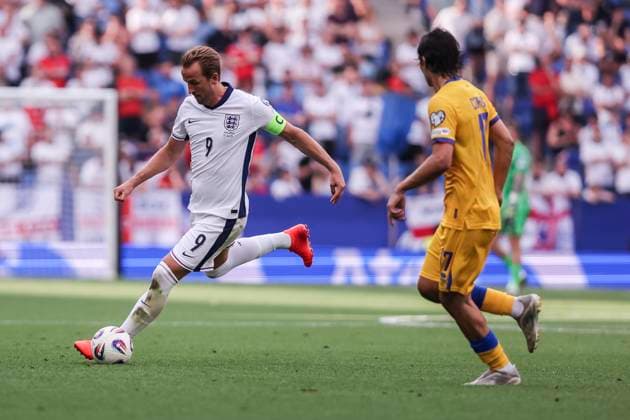 June 7, 2025, Cornella, Barcelona, SPAIN: Harry Kane of England in action during the UEFA European Qualifiers Grp K MD3, match between Andorra and England at RCDE Stadium on June 07, 2025 in Cornella, Barcelona, Spain. Cornella SPAIN - ZUMAa181 20250607_zaa_a181_180 Copyright: xJavierxBorregox