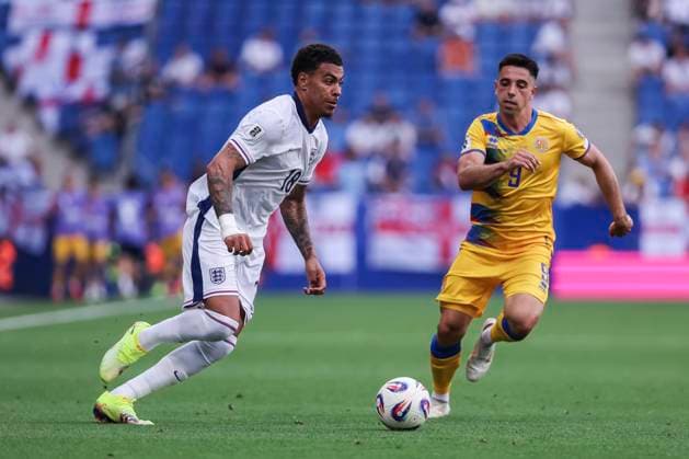 June 7, 2025, Cornella, Barcelona, SPAIN: Morgan Rogers of England in action during the UEFA European Qualifiers Grp K MD3, match between Andorra and England at RCDE Stadium on June 07, 2025 in Cornella, Barcelona, Spain. Cornella SPAIN - ZUMAa181 20250607_zaa_a181_167 Copyright: xJavierxBorregox