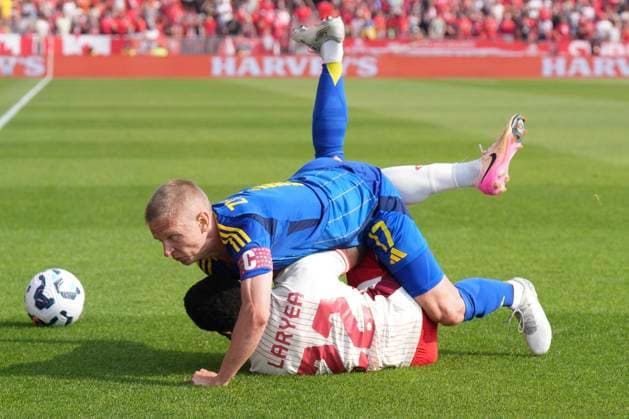 June 7, 2025, Toronto, On, CAN: Canada s Richie Laryea (22) tangles with Ukraine s Oleksandr Zinchenko during second half Canadian Shield Tournament action, in Toronto, Saturday, June 7, 2025. Richie Laryea ; Oleksandr Zinchenko  - ZUMAc35_ 20250607_zaf_c35_090 Copyright: xChrisxYoungx