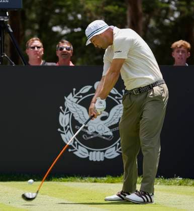 June 7, 2025: Martin Kaymer of Cleeks Golf Club tees off on the 2nd hole during the second round of the LIV Golf Virginia on the Robert Trent Jones course in Gainesville Virginia. CSM Gainesville United States of America - ZUMAc04_ 20250607_zma_c04_147 Copyright: xJustinxCooperx