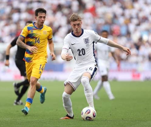 June 7, 2025, Sabadell, Barcelona, Spain: Barcelona Spain 07.06.2025 Aron Rodrigo (Andorra) and Cole Palmer ( England) battle for the ball during the European Qualifiers between Andorra and England at RCDE Stadium on 07 June 2025 in Barcelona. Sabadell Spain - ZUMAu50_ 20250607_zsp_u50_088 Copyright: xXavixUrgelesx
