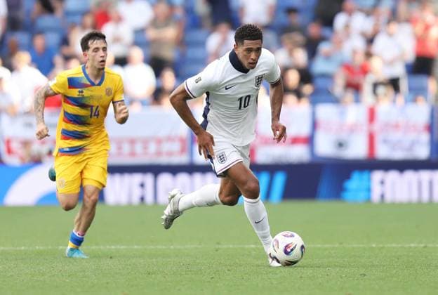 June 7, 2025, Sabadell, Barcelona, Spain: Barcelona Spain 07.06.2025 Jude Bellingham (England) control the ball during the European Qualifiers between Andorra and England at RCDE Stadium on 07 June 2025 in Barcelona. Sabadell Spain - ZUMAu50_ 20250607_zsp_u50_102 Copyright: xXavixUrgelesx