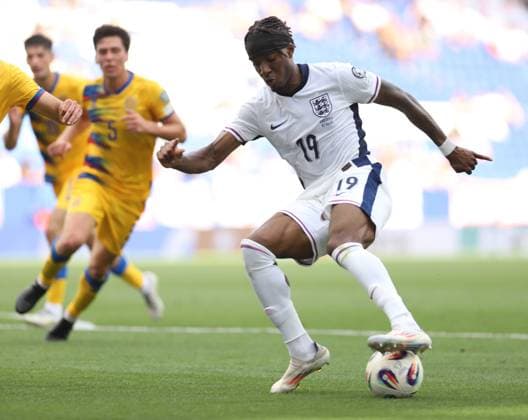 June 7, 2025, Sabadell, Barcelona, Spain: Barcelona Spain 07.06.2025 Noni Madueke (England) control the ball during the European Qualifiers between Andorra and England at RCDE Stadium on 07 June 2025 in Barcelona. Sabadell Spain - ZUMAu50_ 20250607_zsp_u50_045 Copyright: xXavixUrgelesx