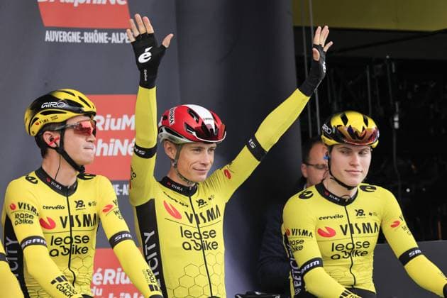 CICLISMO - Ciclismo Su Strada - Criterium du Dauphine 2025 - Stage 1 VINGEGAARD Jonas, Team Visma Lease a Bike, during the presentation Team, during the Criterium du Dauphine, Stage 1, Domerat - Montlucon, 06 08 2025 - 195,8 km during Criterium du Dauphine 2025 - Stage 1, Street Cycling race in France, France, June 08 2025 France France Copyright: xIPAxSport ABACAx