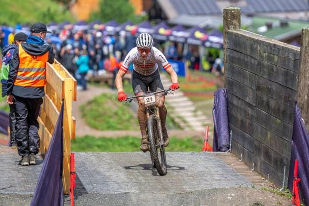 MOUNTAINBIKE - UCI MTB World Series LEOGANG,AUSTRIA,08.JUN.25 - CYCLING, MOUNTAIN BIKE - UCI Mountainbike World Cup, Cross-Country Olympic. Image shows Julius Scherrer (AUT).  GEPAxpictures xWolfgangxKofler