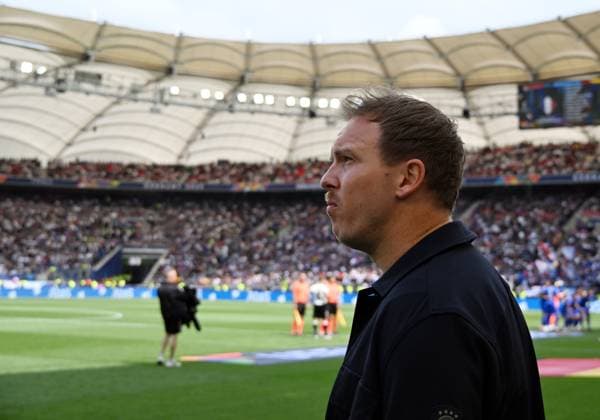 08.06.2025, xsltx, Fussball UEFA Nations League Platz 3, Deutschland - Frankreich v.l. Trainer Julian Nagelsmann (Deutsche Fussball Nationalmannschaft DFB) (DFL DFB REGULATIONS PROHIBIT ANY USE OF PHOTOGRAPHS as IMAGE SEQUENCES and or QUASI-VIDEO) Stuttgart