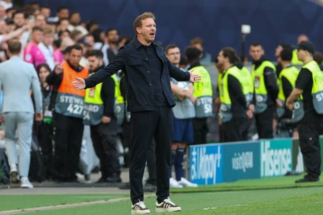 UEFA Nations League Spiel um Platz 3 - 24 25 - Deutschland - Frankreich am 08.06.2025 in der MHP Arena in Stuttgart Trainer Coach Julian Nagelsmann (Deutschland) unzufrieden, enttäuscht, enttaeuscht, niedergeschlagen.