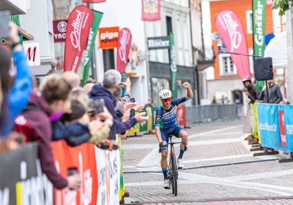 08.06.2025, Lienz, AUT, 37. Dolomitenradrundfahrt, 10. SuperGiroDolomiti, im Bild Rene Pammer (AUT, 1, Platz 110km Dolomitenradrundfahrt) Rene Pammer (AUT 1st Placed 110km Dolomitenradrundfahrt) during the 37th Dolomite Cycling Tour and 10th SuperGiroDolomiti. Lienz, Austria on 2025 06 08. Expa Lienz