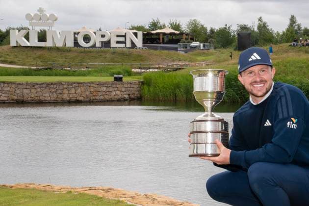 2025-06-08 KLM OPEN 2025 AMSTERDAM, THE NETHERLANDS - JUNE 8: Connor Syme of Scotland winner of the KLM Open 2025 during Round 4 of the KLM Open 2025, DP World Tour at The International on June 8, 2025 in Amsterdam, The Netherlands. Amsterdam The International The Netherlands Content not available for redistribution in The Netherlands directly or indirectly through any third parties. Copyright: xHenkxSeppenx