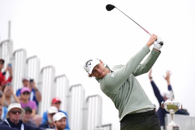 RBC Canadian Open 2025 - Final Round CALEDON, CANADA - JUNE 8 : Rasmussen Hojgaard of Denmark hits his tee shot on the 1st hole during the final round of the RBC Canadian Open 2025 at TPC Toronto at Osprey Valley in Caledon, Ontario, Canada on June 8, 2025. Mert Alper Dervis Anadolu Caledon Canada. Editorial use only. Please get in touch for any other usage.  Copyright: x2025xAnadoluxMertxAlperxDervisx