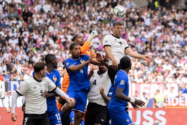 Stuttgart, Germany, June 08st 2025: Niclas Fuellkrug (9 GER) heads the ball during the UEFA Nations League 3rd Place between Germany and France at Stuttgart Arena in Stuttgart, Germany. Philipp Kresnik (Philipp Kresnik SPP) Copyright: xPhilippxKresnikx xSPPx spp-en-PhKrSp-_KRE1645