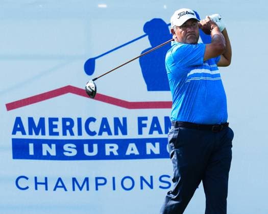 June 8, 2025, Madison, Wisconsin, USA: RICARDO GONZALEZ of Argentina tees off on the first hole during the final round of the 2025 American Family Insurance Championship at TPC Wisconsin in Madison, Wis. Madison USA - ZUMAb262 20250608_znp_b262_003 Copyright: xJeffxM.xBrownx