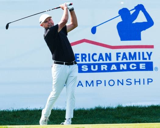 June 8, 2025, Madison, Wisconsin, USA: DAVID BRANDSON of Australia tees off on the first hole during the final round of the 2025 American Family Insurance Championship at TPC Wisconsin in Madison, Wis. Madison USA - ZUMAb262 20250608_znp_b262_006 Copyright: xJeffxM.xBrownx