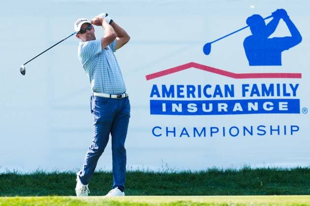 Sport Bilder des Tages June 8, 2025, Madison, Wisconsin, USA: CAMERON PERCY of Australia tees off on the first hole during the final round of the 2025 American Family Insurance Championship at TPC Wisconsin in Madison, Wis. Madison USA - ZUMAb262 20250608_znp_b262_012 Copyright: xJeffxM.xBrownx
