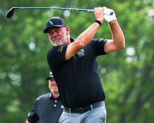 June 8, 2025, Madison, Wisconsin, USA: DARREN CLARKE of the Bahamas tees off on the second hole during the final round of the 2025 American Family Insurance Championship at TPC Wisconsin in Madison, Wis. Madison USA - ZUMAb262 20250608_znp_b262_018 Copyright: xJeffxM.xBrownx