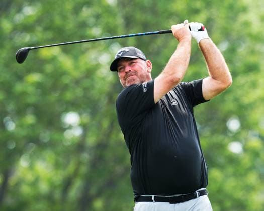 June 8, 2025, Madison, Wisconsin, USA: THOMAS BJORN of Denmark tees off on the second hole during the final round of the 2025 American Family Insurance Championship at TPC Wisconsin in Madison, Wis. Madison USA - ZUMAb262 20250608_znp_b262_033 Copyright: xJeffxM.xBrownx