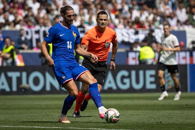 FOOTBALL : The UEFA Nations League third place play-off football match between Germany and France in Stuttgart, southwestern Germany on June 8, 2025. Adrien Rabiot 14  Copyright: xelyxandroxcegarrax