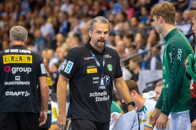 Handball I Herren I Saison 2024-2025 I Bundesliga I 34. Spieltag I TVB Stuttgart - SC DHfK Leipzig I 08.06.2025 Co-Trainer MiloÅ¡ Putera (SC DHfK Leipzig) Stuttgart Porsche Arena Baden-Württemberg Deutschland Copyright: xLobeca MaxxPetershansx