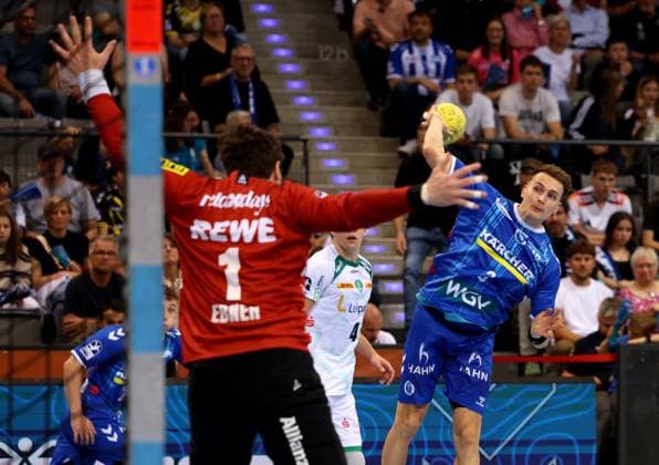 BAU 08.06.2025 Stuttgart Handball TVB Stuttgart vs SC DHFK Leipzig, Max Häfner (TVB, rechts)