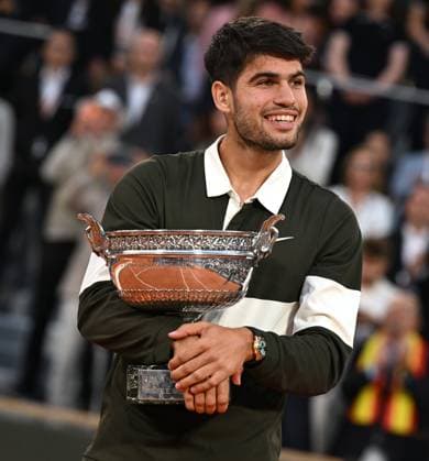 2025 Roland Garros Mens Final Winner : Carlos Alcaraz (ESP) Runner Up Jannik Sinner
