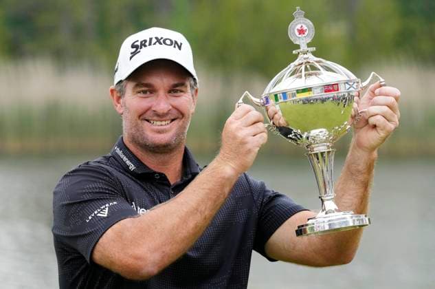 June 8, 2025, Caledon, On, CANADA: p>Ryan Fox poses with the championship trophy after winning the RBC Canadian Open golf tournament in Caledon, Ont., Sunday, June 8, 2025. Canada News - June 8, 2025  - ZUMAc35_ 20250608_zaf_c35_040 Copyright: xFrankxGunnx
