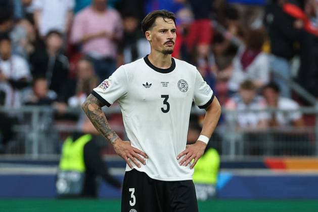 UEFA Nations League Spiel um Platz 3 - 24 25 - Deutschland - Frankreich am 08.06.2025 in der MHP Arena in Stuttgart Pascal Gross (Deutschland 5) unzufrieden, enttäuscht, enttaeuscht, niedergeschlagen