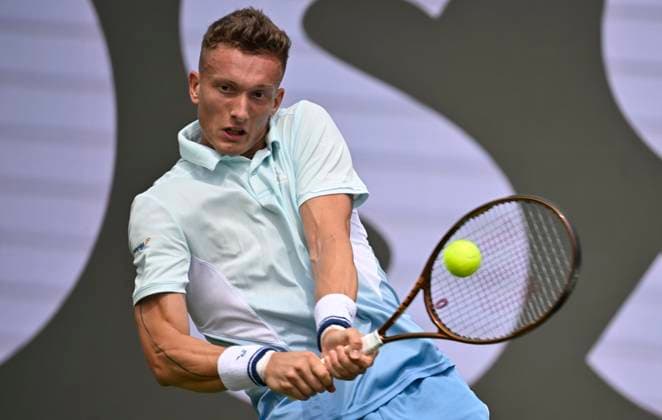 Jiri Lehecka CZE Aktion Tennis Herren BOSS Open ATP, Tennis Herren 500 Stuttgart 2025 Weissenhof BOSS Open ATP 500 Stuttgart 2025