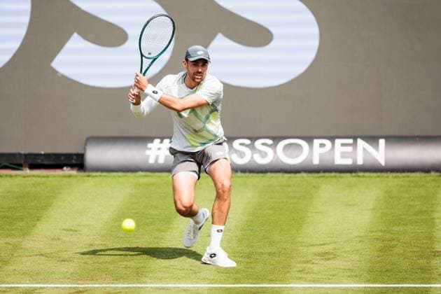 BOSS OPEN ATP250; 09.06.2025 Benjamin Bonzi (FRA) im Match gegen Jiri Lehecka (CZE) BOSS OPEN ATP250; Stuttgart, Tennisclub Weissenhof am 09.06.2025 Copyright: xBEAUTIFULxSPORTS Wunderlx