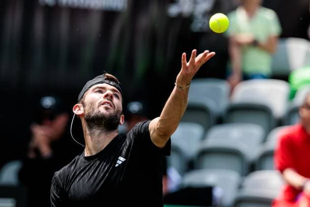 BOSS OPEN ATP250; 09.06.2025 Jacob Fearnley (GBR) im Match gegen Brandon Nakashima (USA) BOSS OPEN ATP250; Stuttgart, Tennisclub Weissenhof am 09.06.2025 Copyright: xBEAUTIFULxSPORTS Wunderlx