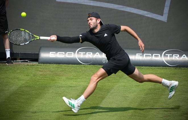 09.06.2025, Boss Open 2025, ATP, Tennis Herren Tour , Weissenhof Stuttgart, Tennis, im Bild: Jacob Fearnley (GBR)