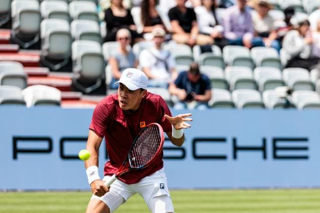 BOSS OPEN ATP250; 09.06.2025 Brandon Nakashima (USA) im Match gegen Jacob Fearnley (GBR) BOSS OPEN ATP250; Stuttgart, Tennisclub Weissenhof am 09.06.2025 Copyright: xBEAUTIFULxSPORTS Wunderlx
