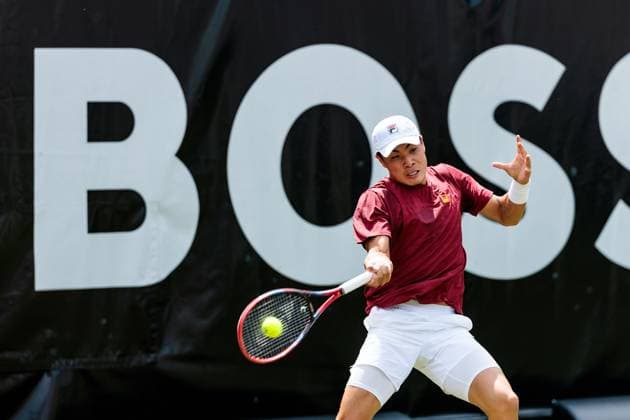 BOSS OPEN ATP250; 09.06.2025 Brandon Nakashima (USA) im Match gegen Jacob Fearnley (GBR) BOSS OPEN ATP250; Stuttgart, Tennisclub Weissenhof am 09.06.2025 Copyright: xBEAUTIFULxSPORTS Wunderlx