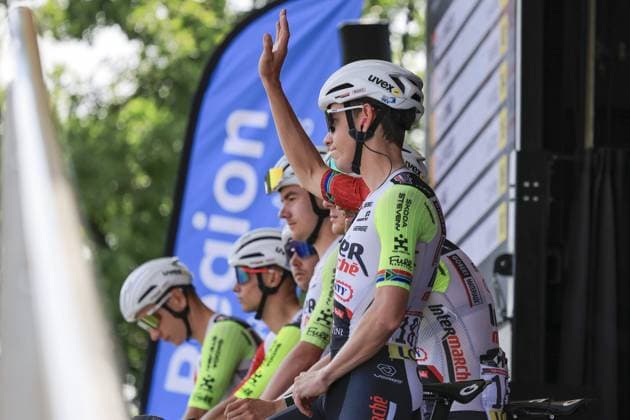 MEINTJES Louis, Intermarche - Wanty, during the presentation Team, during the Criterium du Dauphine, Premilhat, Issoire - 06 09 2025 - Stage 2 - 204,6 km during Criterium du Dauphine 2025 - Stage 2, Street Cycling race in France, France, June 09 2025  Copyright: xStefanoxCavasino IPAxSportx xipa-agency.netx xx IPA_58826595 IPA_Agency_IPA58826595