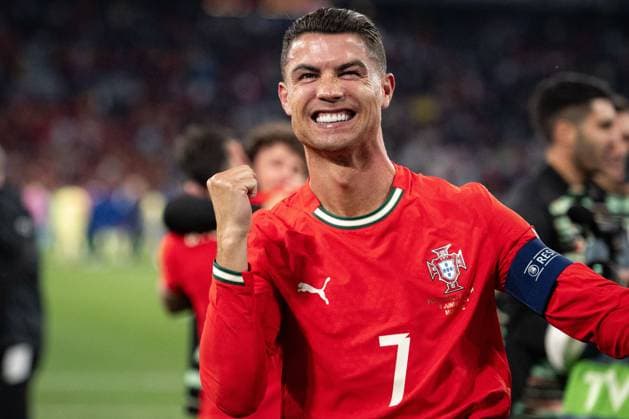 MUNICH, GERMANY - JUNE 08: Cristiano Ronaldo of national team, Nationalteam of Portugal celebration after victory during the UEFA Nations League 2025 final match between Portugal National team and Spain National team at Munich Football Arena on June 08, 2025 in Munich, Germany. Photo Sebastian Frej Portugal national team v Spain national team - UEFA Nations League 2025 Final Copyright: xSebastianxFrejx