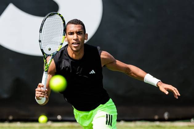 BOSS OPEN ATP250; 09.06.2025 Felix Auger-Aliassime (CAN) trainiert, im Training BOSS OPEN ATP250; Stuttgart, Tennisclub Weissenhof am 09.06.2025 Copyright: xBEAUTIFULxSPORTS Wunderlx