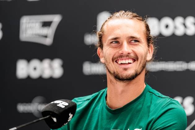 BOSS OPEN ATP250; 09.06.2025 Alexander Zverev (GER) lachend, lacht während der Pressekonferenz BOSS OPEN ATP250; Stuttgart, Tennisclub Weissenhof am 09.06.2025 Copyright: xBEAUTIFULxSPORTS Wunderlx
