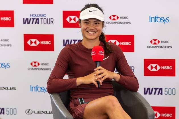 Tennis - 2025 WTA, Tennis Damen HSBC Championships - Round One - F.H. Wu & X.Y. Jiang. vs E. Raducanu & K. Boulter - The Queens Club - Monday 9th June 2025 Emma Raducanu (GBR) during her post match press conference, PK, Pressekonferenz Colorsport Daniel Bearham  csp_ten_quW_db_09062025_